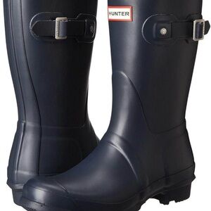Hunter Men's Dark Blue Waterproof Boots